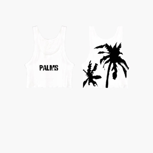 PALMS CROP TOP WHITE