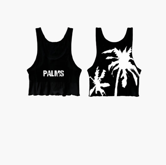 PALMS CROP TOP BLACK